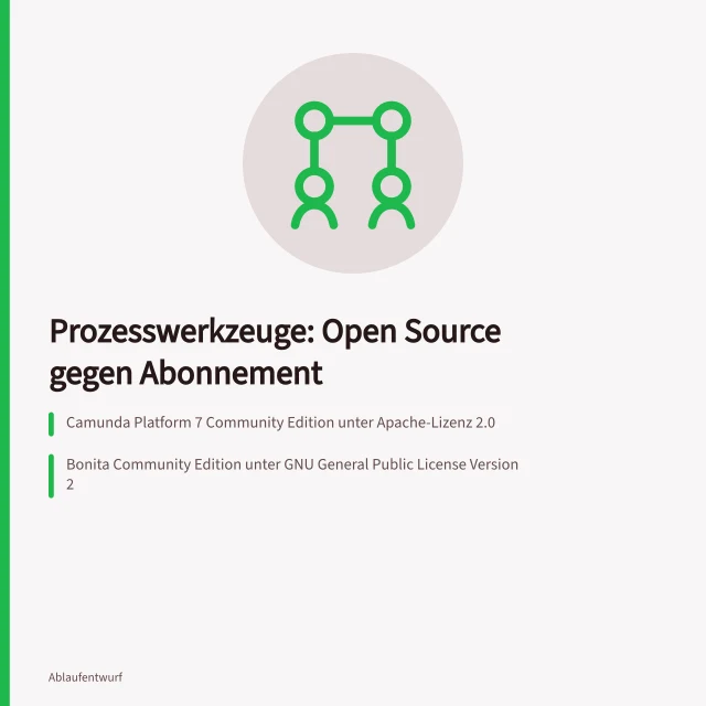 Vergleich von Open-Source- und kommerziellen Prozesswerkzeugen mit Lizenzmodellen. Open-Source- und kommerzielle Prozesswerkzeuge im Vergleich