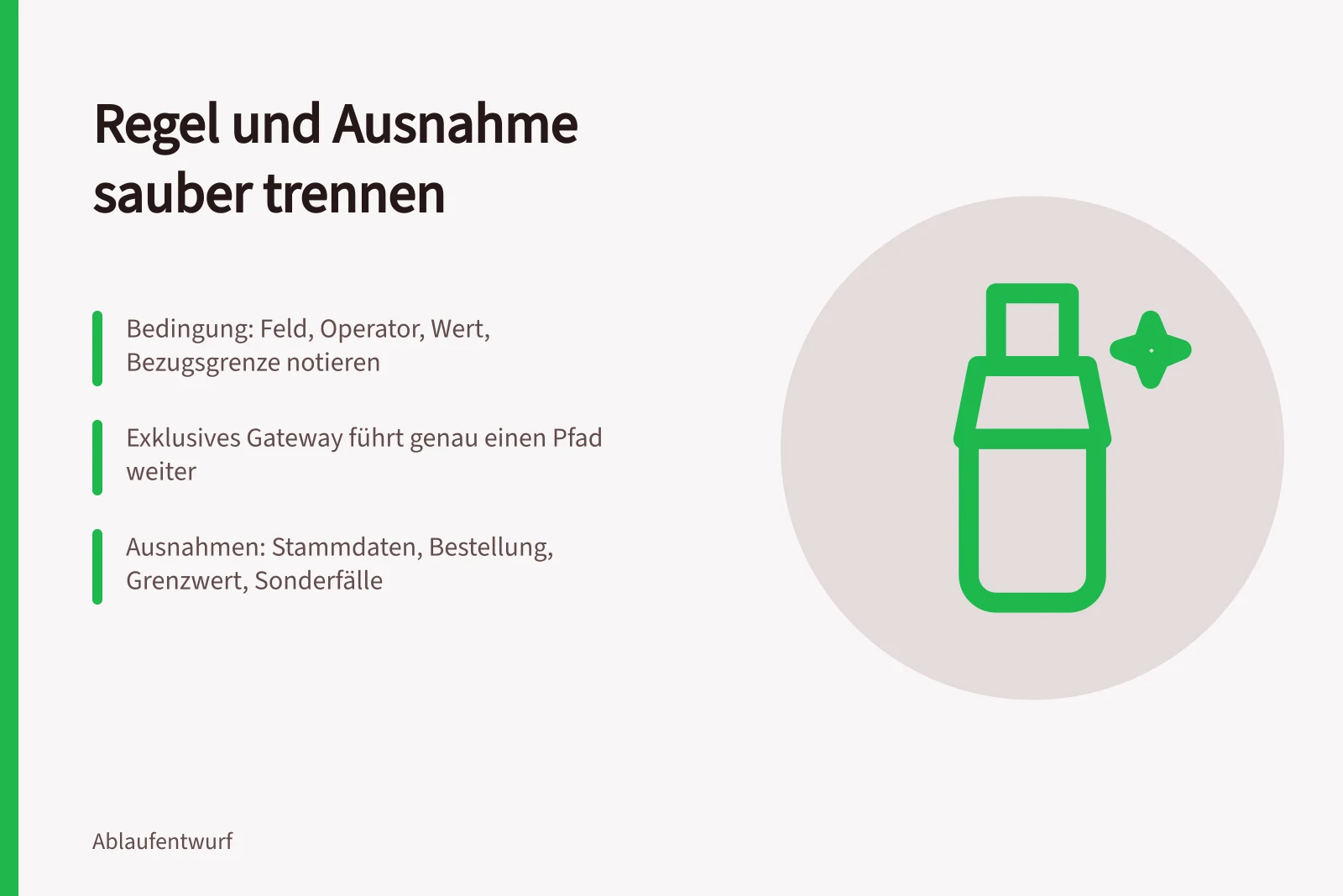 Entscheidungstabelle trennt Regel und Ausnahme im Rechnungsfreigabeprozess